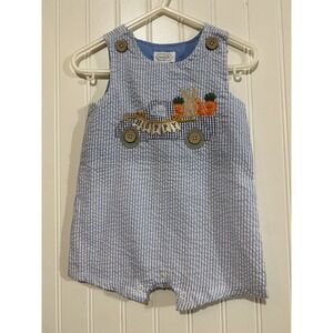 Mud Pie Unisex Baby "Hoppy" Easter Bunny Truck Blue‎ White Romper NWT 6-9m (M13)